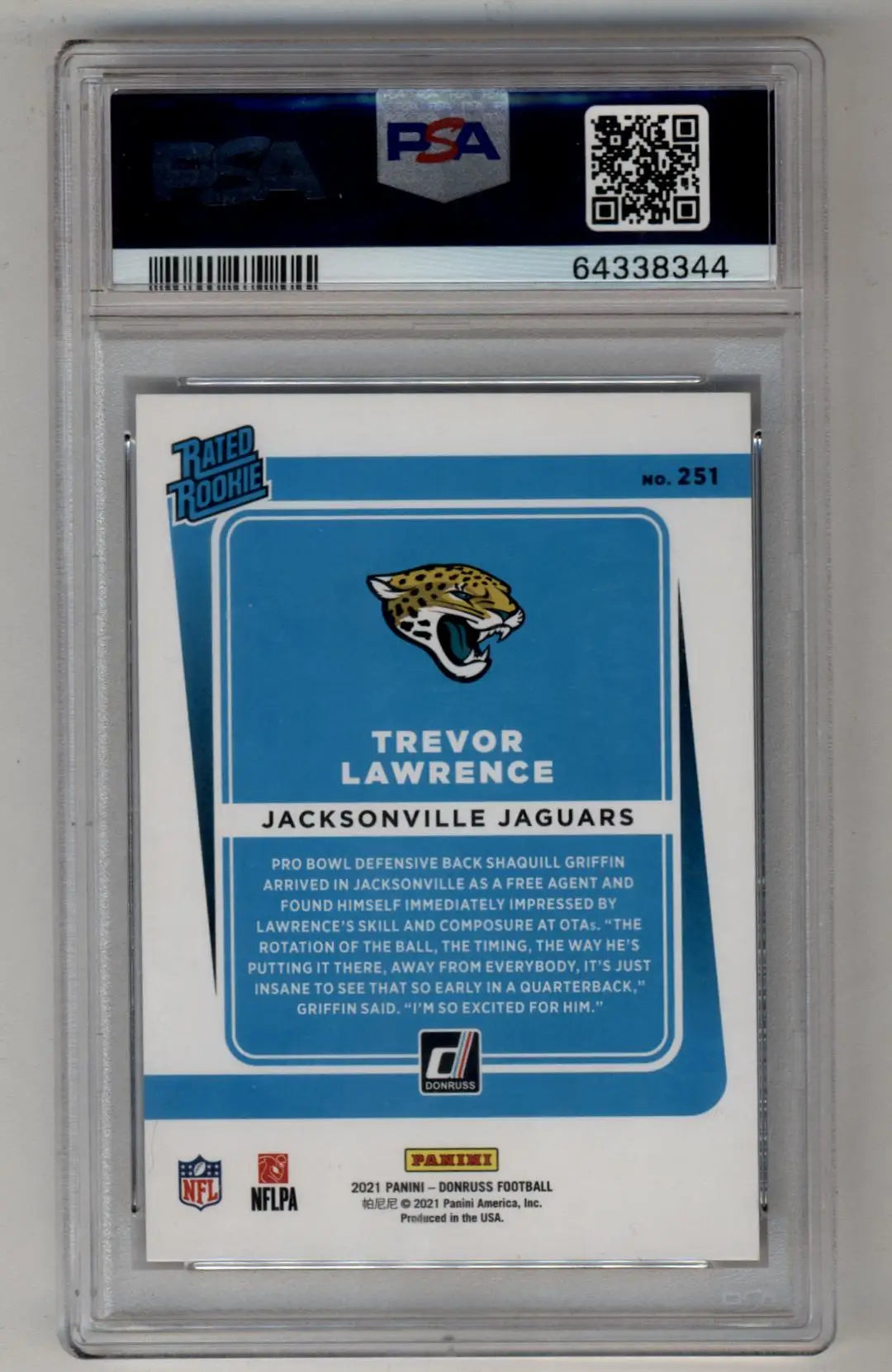 Trevor Lawrence 2021 Donruss Season Stat Line #251 382/500 PSA 10 Gem Mint - Singles