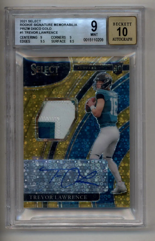 Graded BGS 9 Select Rookie Signature Memorabilia Prizm with game-worn jersey patch