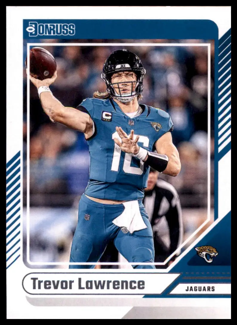 Trevor Lawrence 2024 Donruss football card featuring Jacksonville Jaguars player