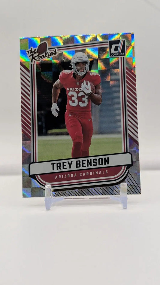 Trey Benson rookie football card from Panini Donruss The Rookies trading cards collection