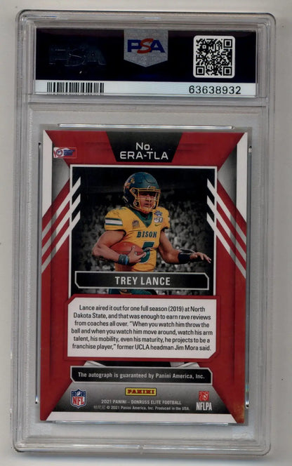 Trey Lance 2021 Donruss Elite Elite Rookie Auto Blue 3/3 PSA 9 Auto 10 - Singles
