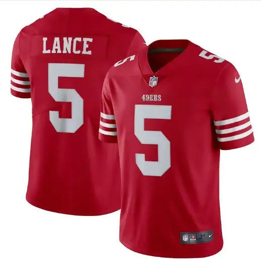 Red Trey Lance San Francisco 49ers Nike Alternate Vapor Limited Jersey with number 5