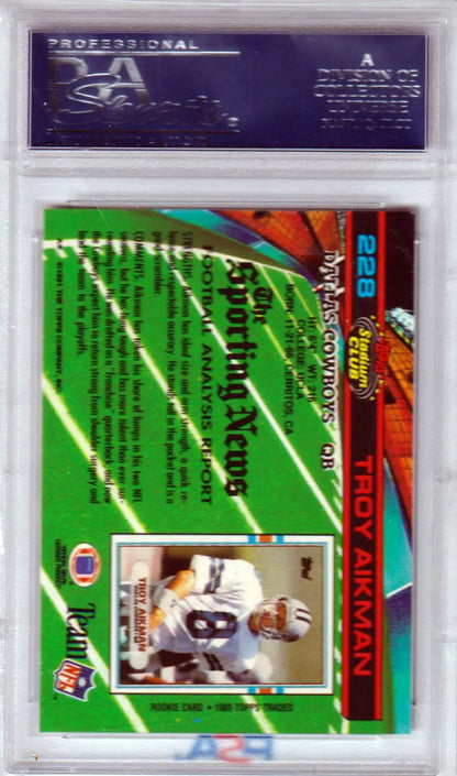 Troy Aikman 1991 Stadium Club #228 PSA 10 GEM MINT card in protective case columbia hobby