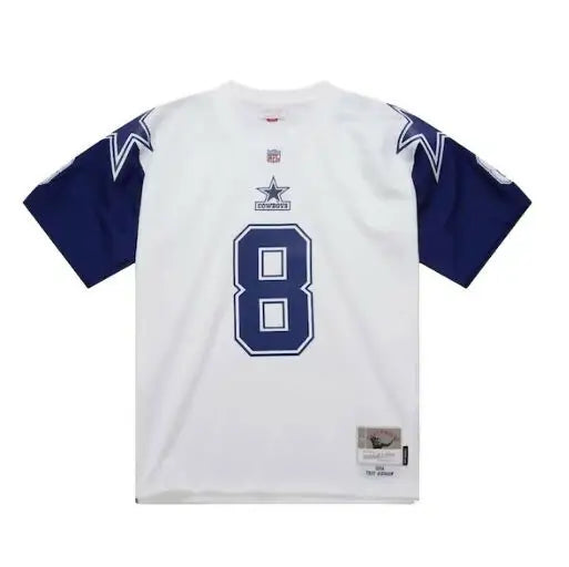 White and navy Dallas Cowboys Troy Aikman 1994 Alternate Legacy Replica Jersey with number 8