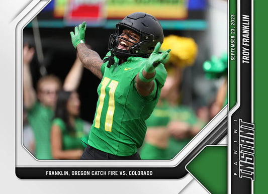 Troy Franklin Panini Instant Football Trading Card featuring Oregon Ducks CFB 2023
