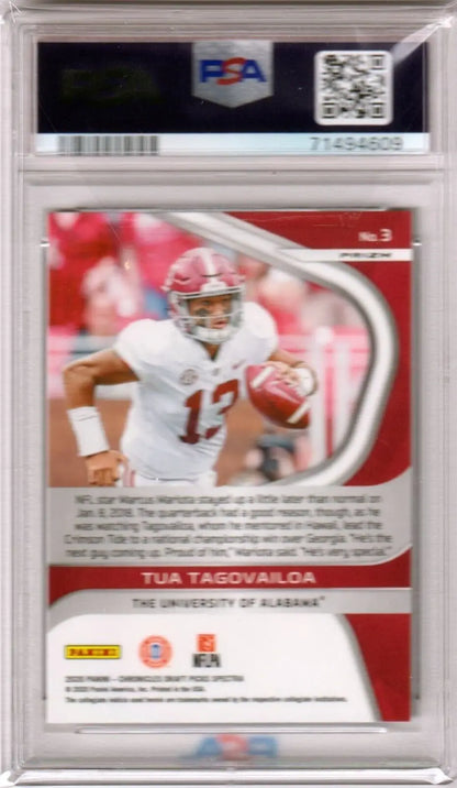 Tua Tagovailoa 2020 Chronicles Spectra Blue Prizm RC Rookie football card at Columbia Hobby