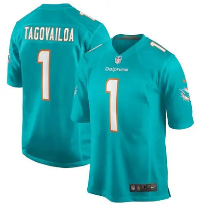 Teal Tua Tagovailoa Miami Dolphins Nike Game Jersey with number 1 on back