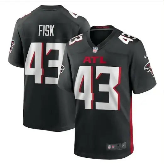 Black Atlanta Falcons Nike player game jersey displayed in Tucker Fisk product listing
