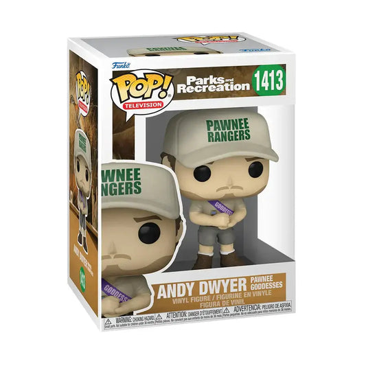 Funko Pop! #1413 Andy Dwyer in Pawnee Rangers uniform, a must-have for Parks and Recreation fans