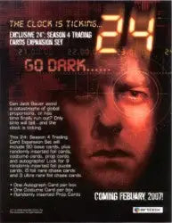 Promotional poster close-up of a man in shadow for Twenty Four Season 4 trading cards sell sheet