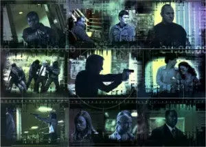 Collage of dark scenes with shadowy figures in Twenty Four Season 4 Foil Puzzle set