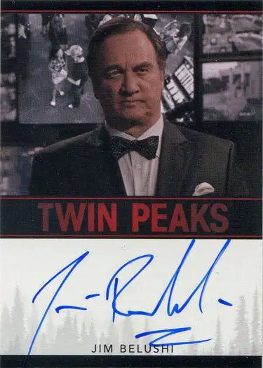 Autographed trading card of Jim Belushi as Bradley Mitchum from Twin Peaks