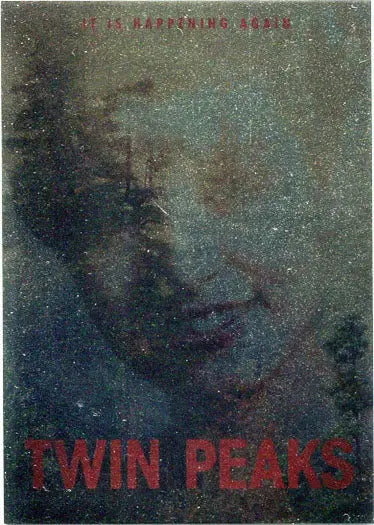 Poster for Twin Peaks featuring Sheryl Lee as Laura Palmer in dark textured background