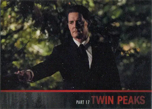 Man in dark suit outdoors with serious expression for Twin Peaks Limited Series Event Card L51