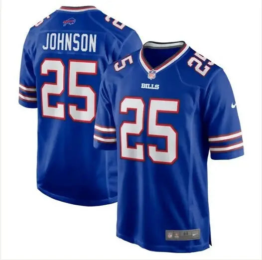 Blue football jersey Ty Johnson Buffalo Bills Nike Team Game Jersey Royal color