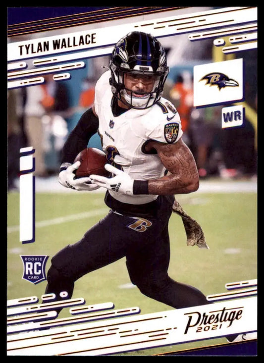 Tylan Wallace football card from Panini Chronicles 2021 Prestige Rookies Update #225 Ravens