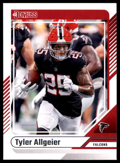 Tyler Allgeier football card from 2024 Donruss Atlanta Falcons series