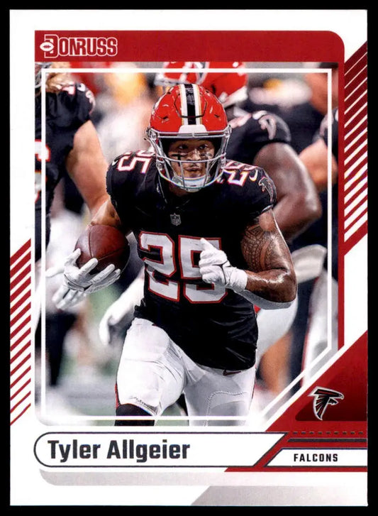 Tyler Allgeier football card from 2024 Donruss Atlanta Falcons series