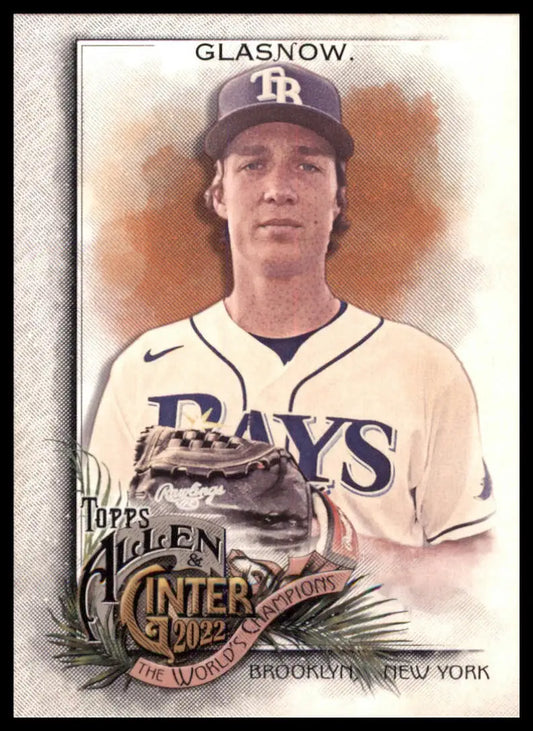 Baseball card featuring Tyler Glasnow from Topps Allen & Ginter 2022 Tampa Bay Rays