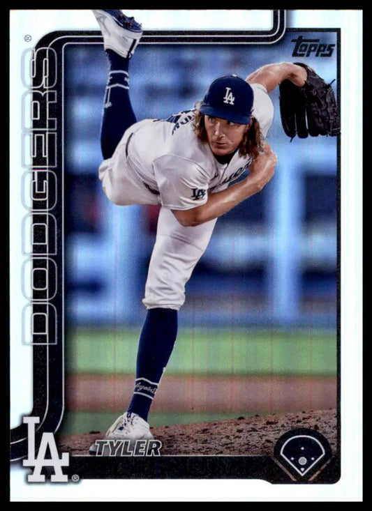 Baseball card featuring Tyler Glasnow pitcher from 2025 Topps Rainbow Foil series