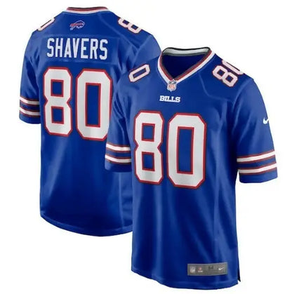 Blue Buffalo Bills football jersey displayed in Tyrell Shavers Nike Team Game Jersey Royal