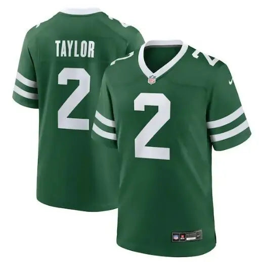 Green York Jets Nike Tyrod Taylor Game Jersey with white trim and numbers