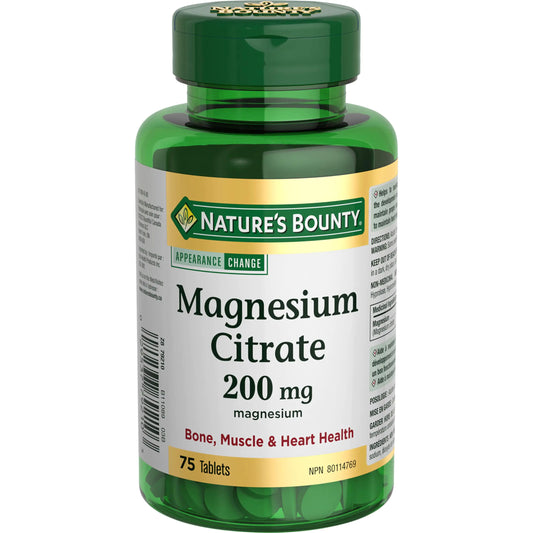 Natures Bounty Magnesium Citrate 200mg 75 Tablets