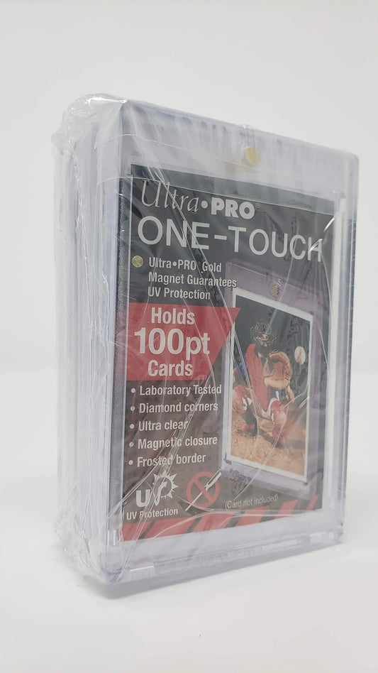 Packaged Ultra Pro One-Touch card holders for thick baseball, Football, and Hockey cards