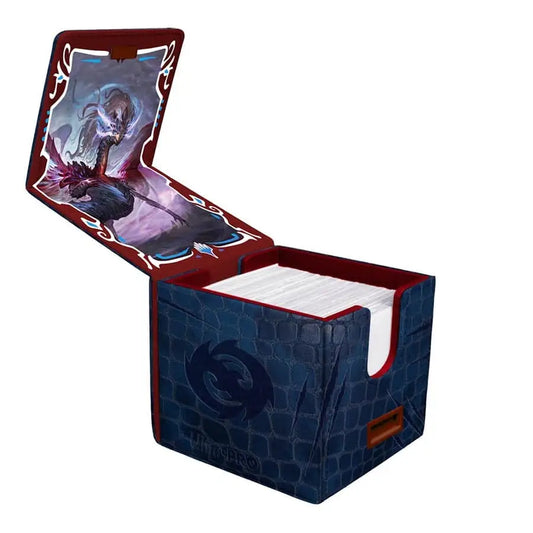 Open blue alcove edge deck box with cards for Ultra PRO Tarkir Dragonstorm Jeskai