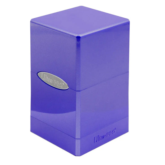 Purple Satin Tower made of injection molded plastic with metallic Ultra Pro logo