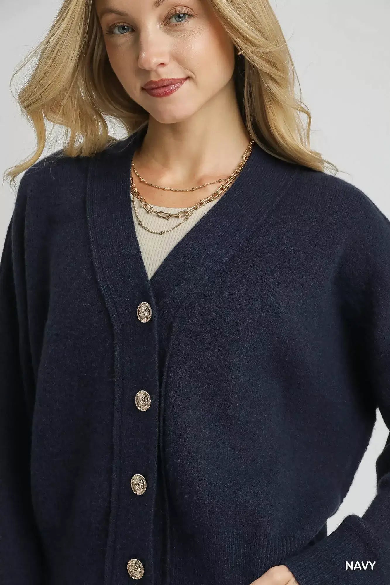 Umgee Button-Front Knit Cardigan - Knit Cardigan