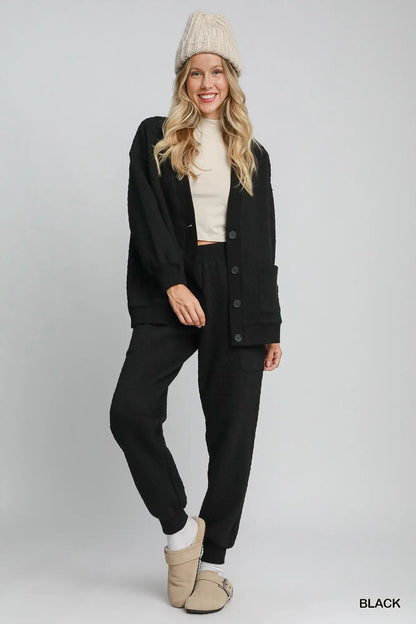 Umgee Button-Up Jacquard Cardigan - Jacquard Cardigan