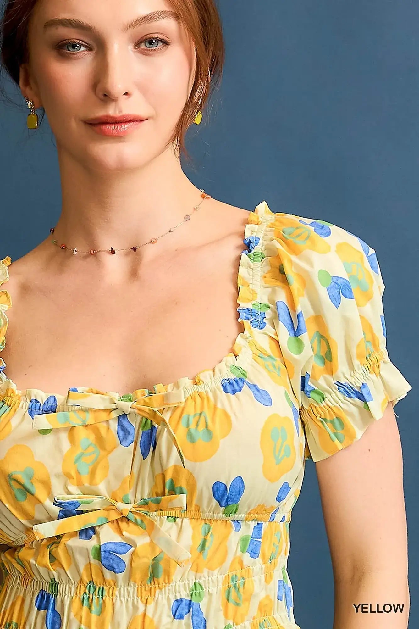 Umgee Floral Smocked Peplum Blouse - Peplum Blouse