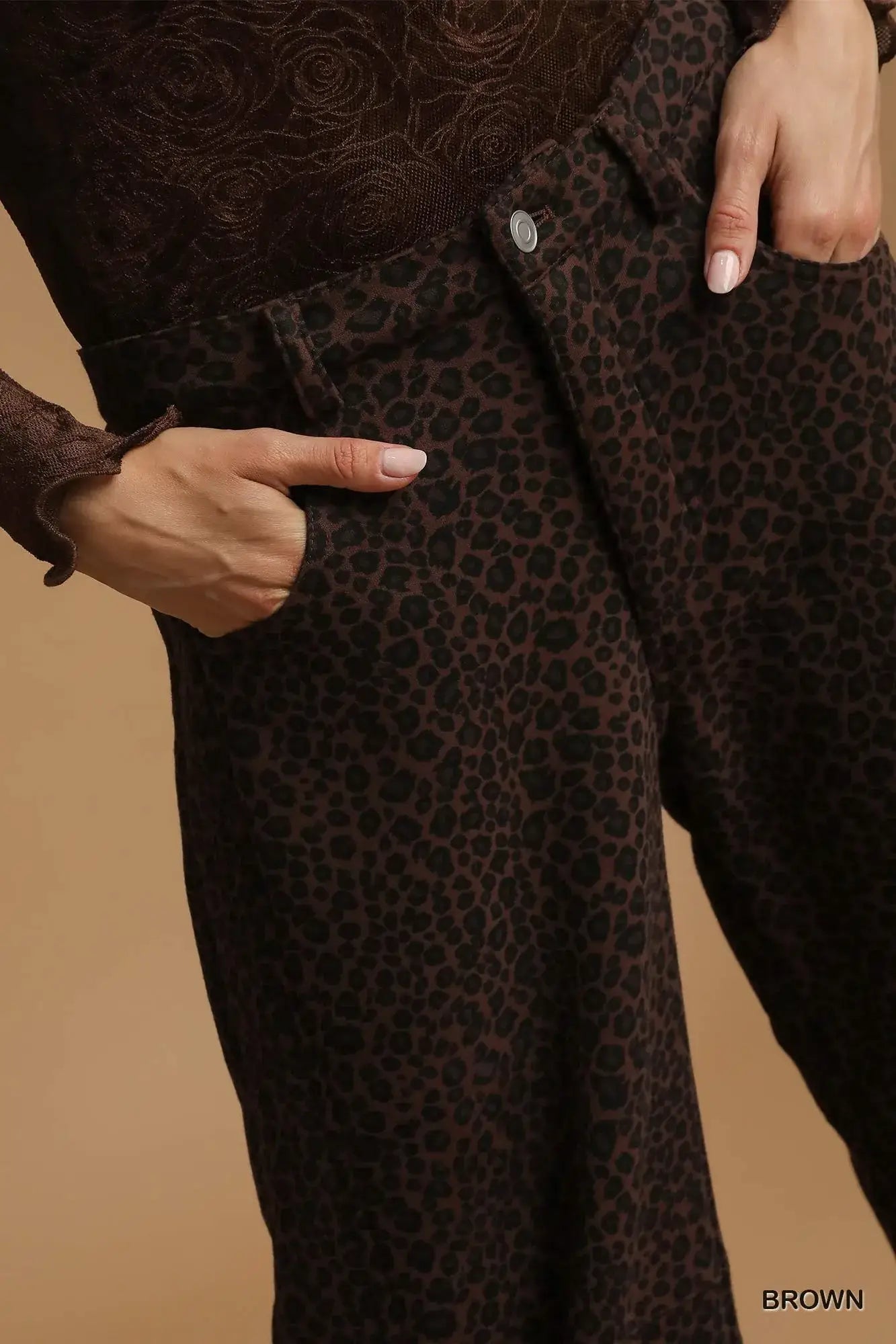 Umgee Leopard Print Wide Leg Pants - Leopard Print Wide Leg Pants