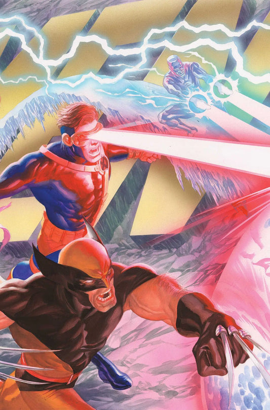 Comic book-style superhero battle artwork for Uncanny Avengers 1 trading cards