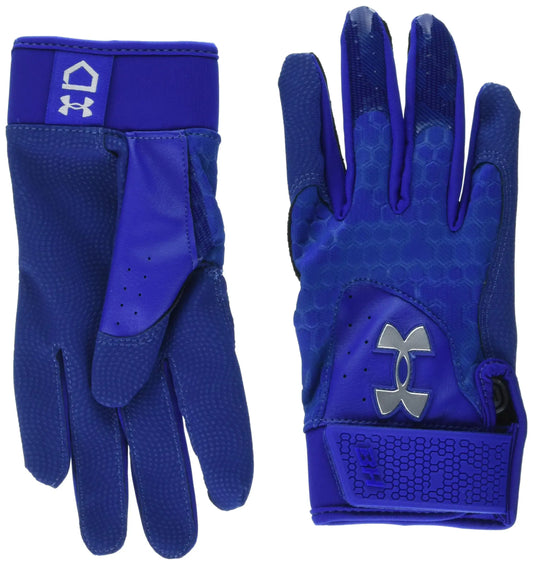 Blue Under Armour Boys Harper Youth Baseball Gloves on display
