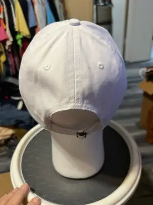 White Unisex Cap America North State Hat with adjustable strap for a perfect fit