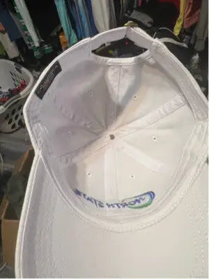 Unisex Cap America North State Hat with white color, internal stitching, and embroidered underside