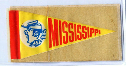 Vintage Mississippi pennant in University Mississippi Rebels Ole Miss Topps pennant sticker
