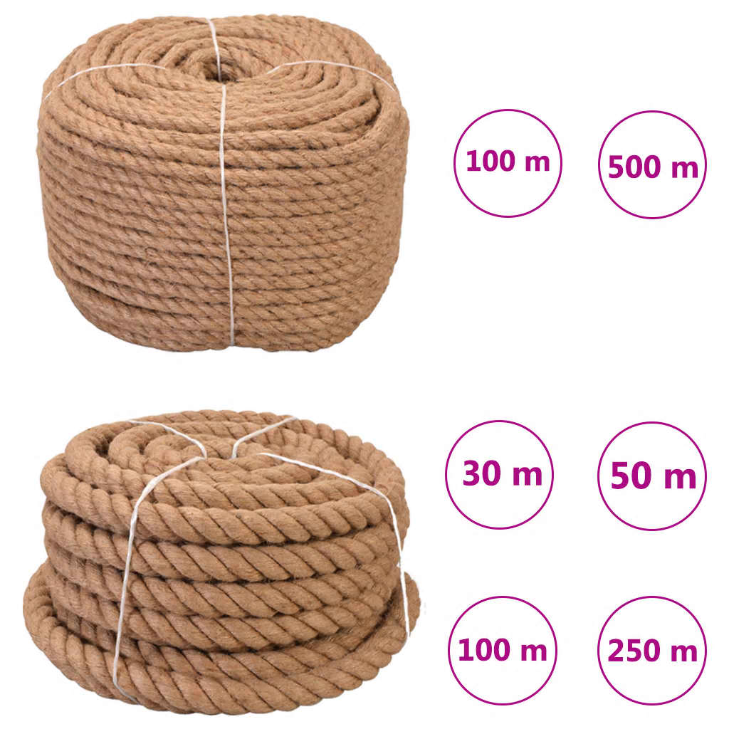 vidaXL Rope Jute Hemp Rope for Crafts Gardening Hammock Decorating 100% Jute-11