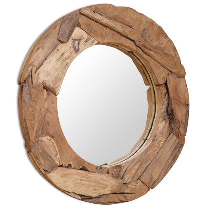 vidaXL Decorative Mirror Wall Mirror Vanity Framed Mirror Solid Teak Wood-5