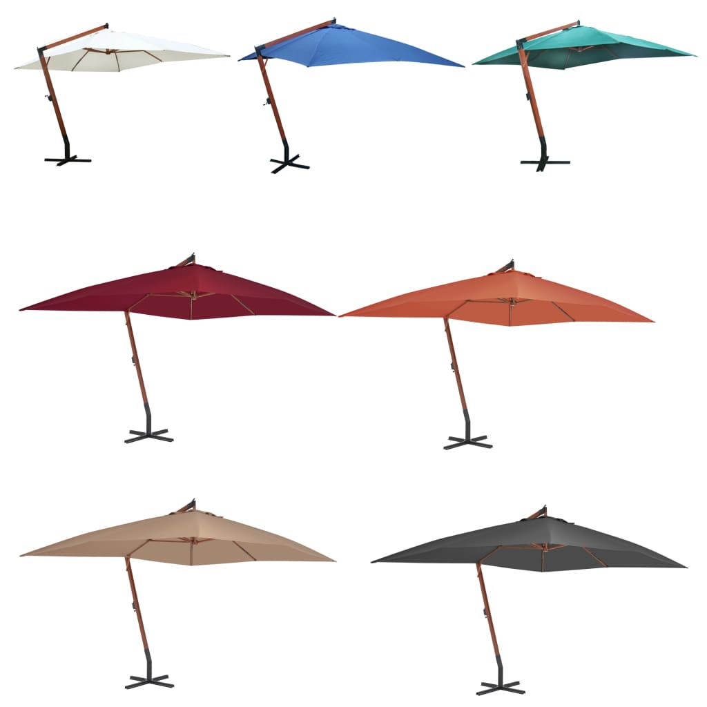 vidaXL Cantilever Umbrella Parasol Garden Outdoor Umbrella with Pully System-5