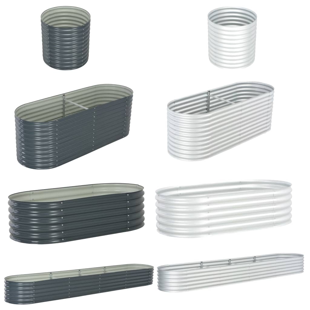 vidaXL Raised Garden Bed Raised Flower Bed Raised Garden Box Galvanized Steel-5