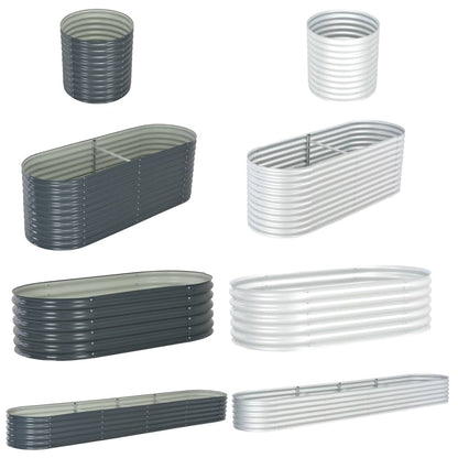 vidaXL Raised Garden Bed Raised Flower Bed Raised Garden Box Galvanized Steel-5