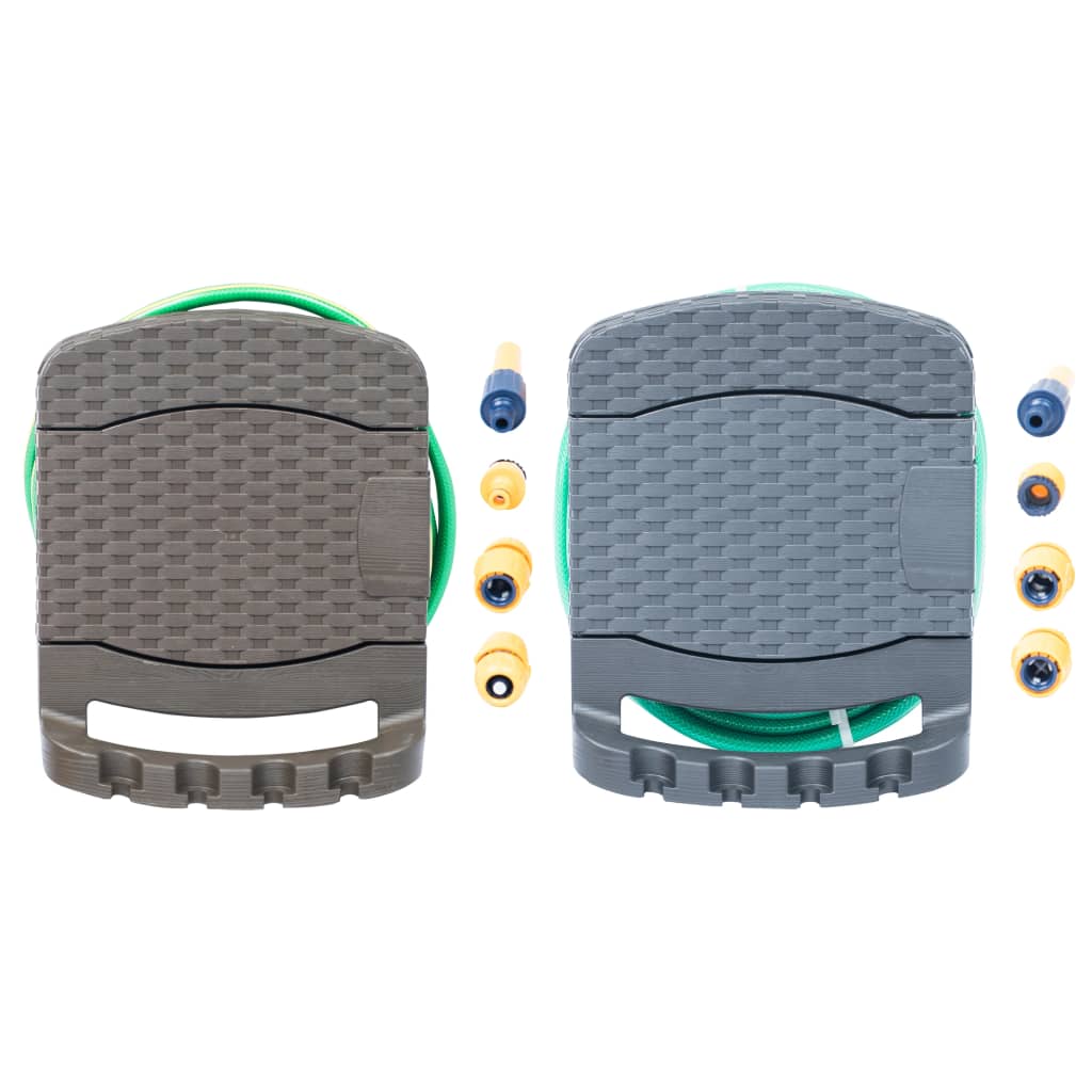 vidaXL Hose Reel Patio Wall Mounted Hose Holder Hose Hanger with Hose Plastic-5