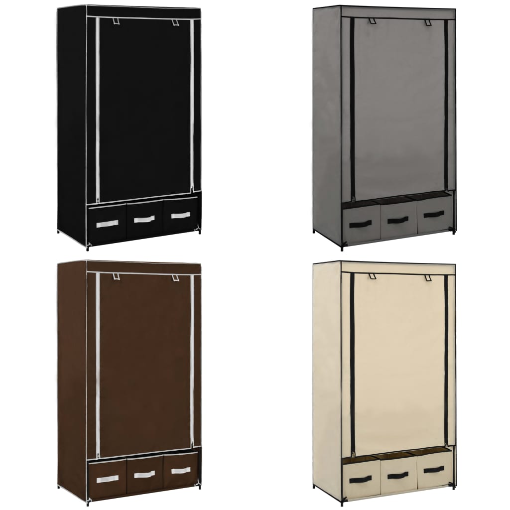 vidaXL Clothing Rack Portable Wardrobe Closet Clothes Storage Organizer Fabric-2