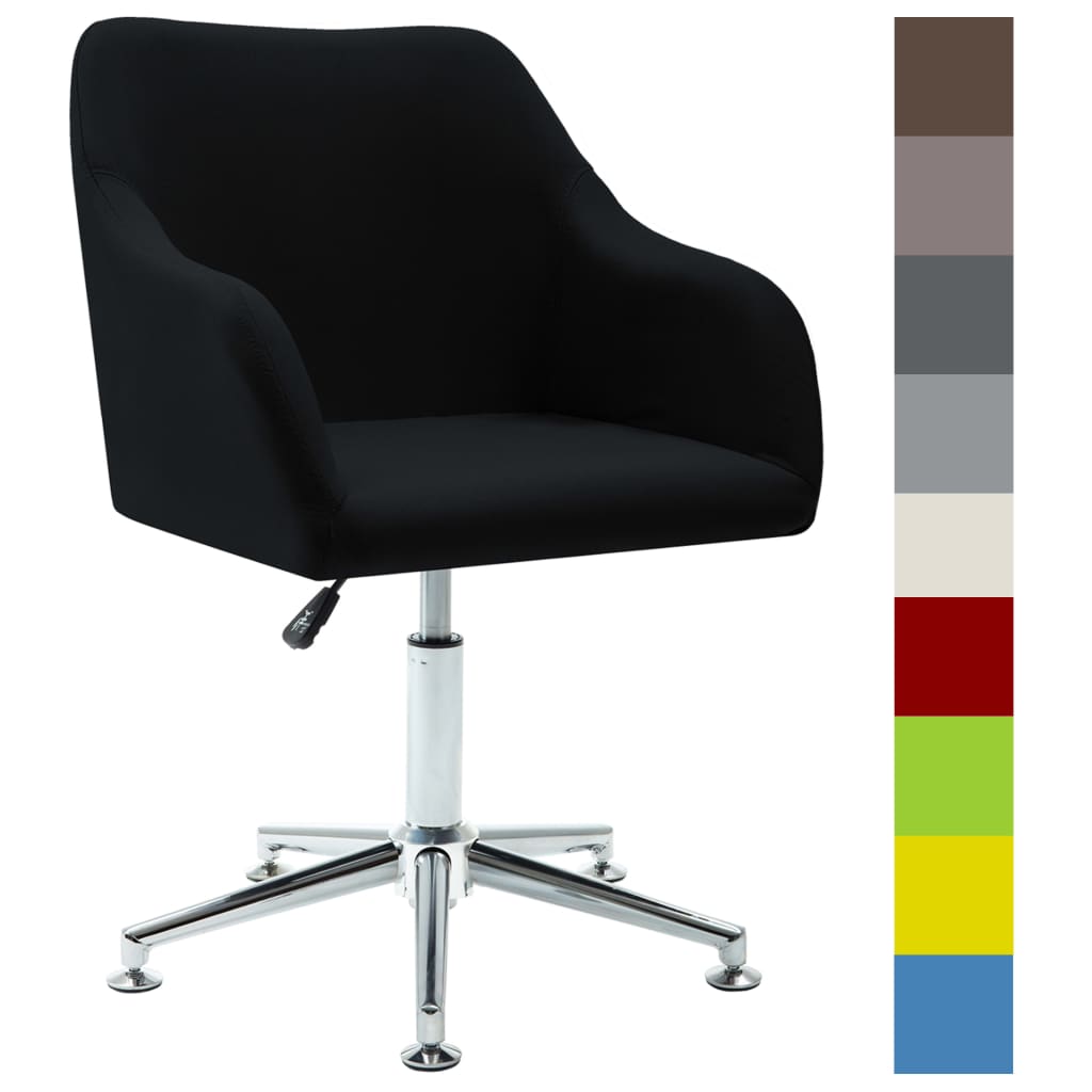 vidaXL Dining Chair 360 Degrees Swivel Accent Desk Chair with Arms Fabric-13