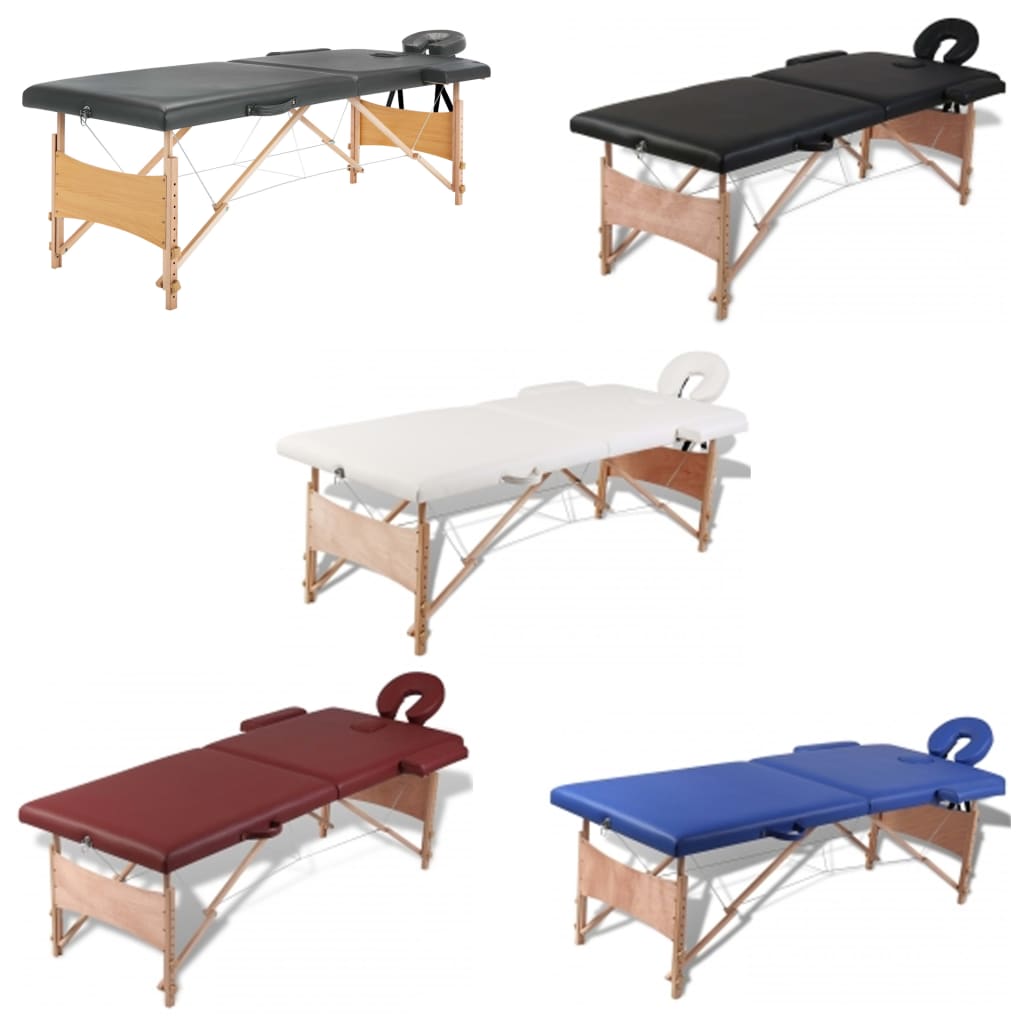 vidaXL Massage Table Portable Massage Bed Salon Therapy Beauty Table 2 Zones-5