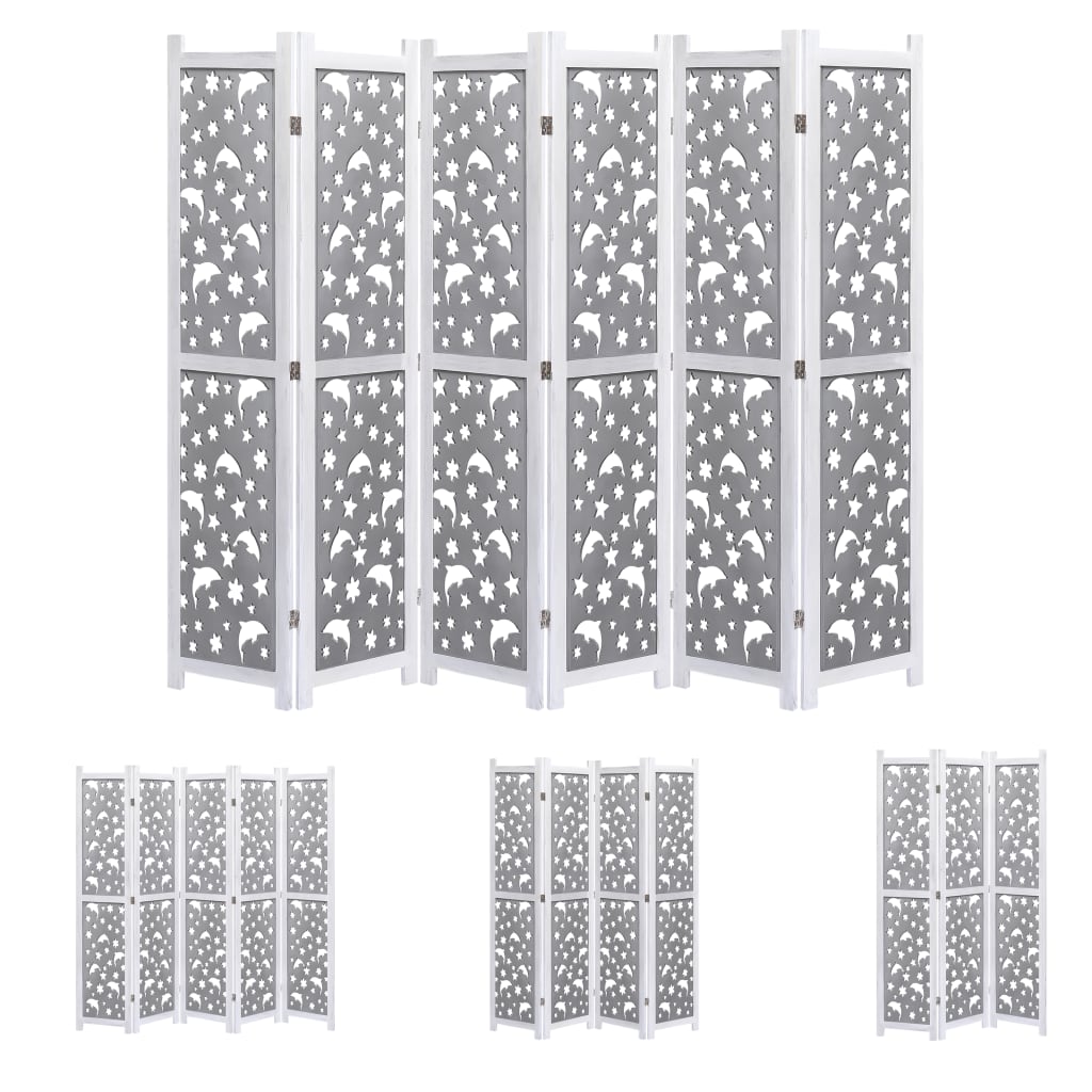 vidaXL Room Divider Folding Privacy Screen for Room Separation Solid Wood-1