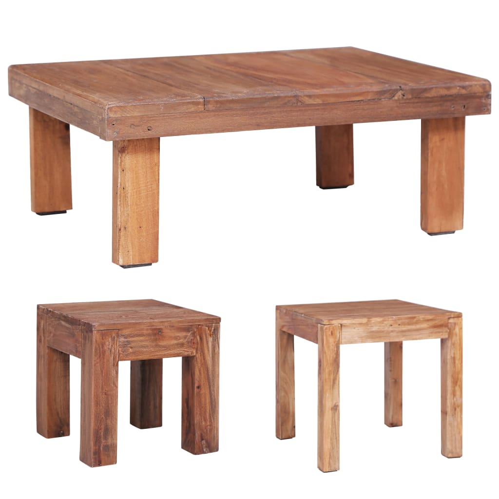 vidaXL Coffee Table Accent Side Table for Living Room Solid Reclaimed Wood-3